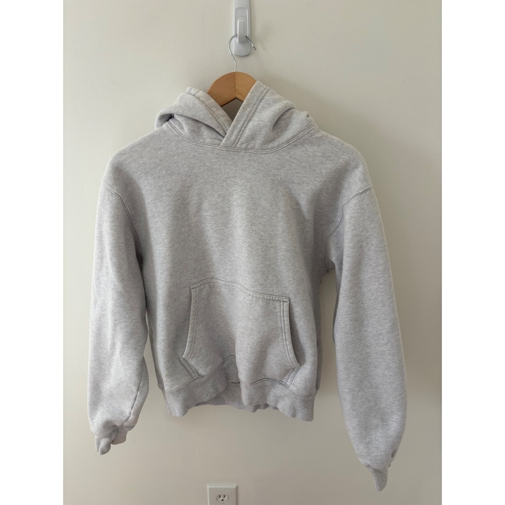 Tna Aritzia Cozy Fleece Perfect Hoodie Heather Cloud White Grey Pullover Medium